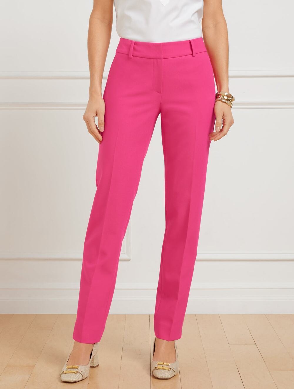 Talbots Hampshire Straight Ankle Pants Sz 14P Tropical Punch Career Office NWT